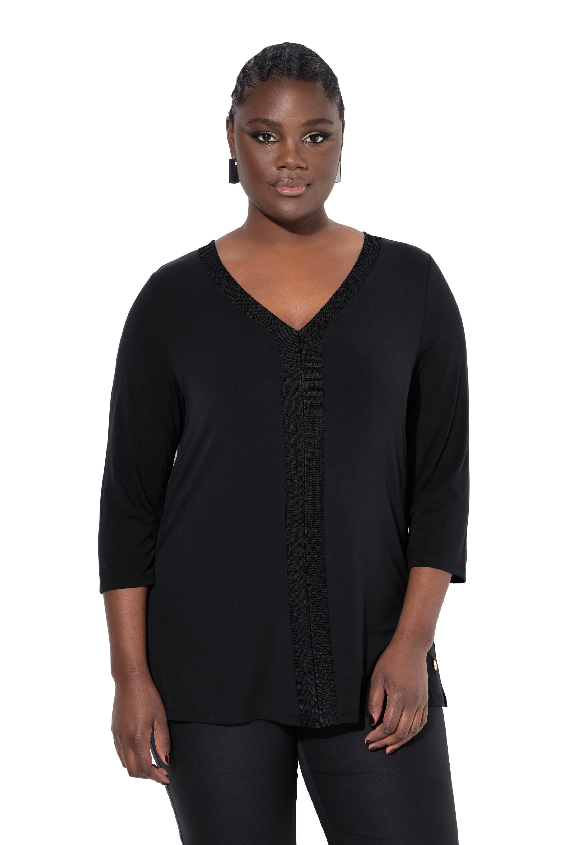Ulla Popken Shirt in Black: front
