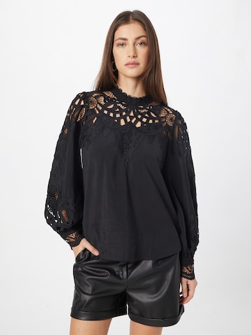 Copenhagen Muse Blouse 'MADELYN' in Zwart: voorkant