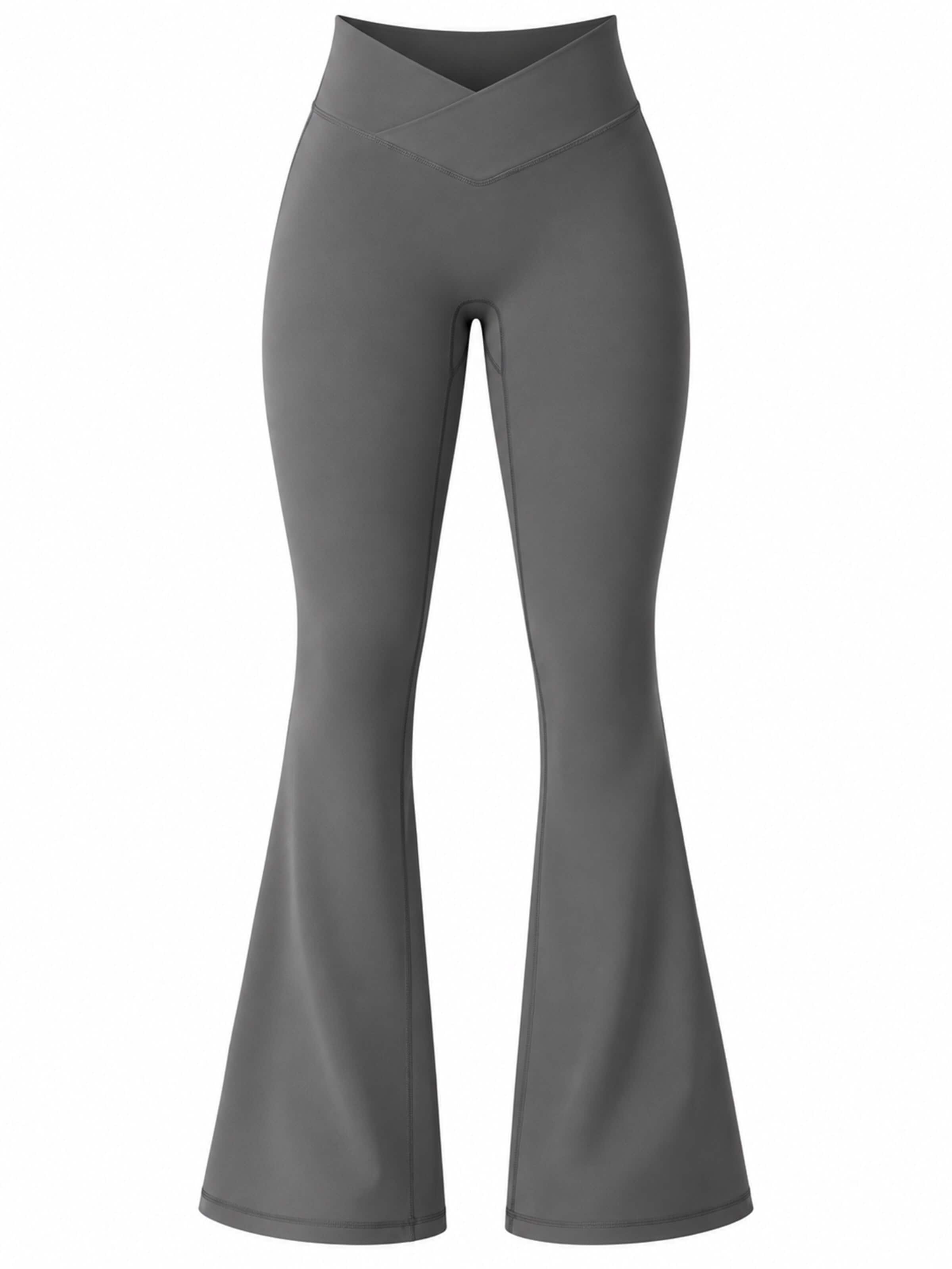 ZAAYO Flared Sporthose 'Women's High Waisted Flare Yoga Leggings'‌‌‌‌ in Grau: Vorderseite