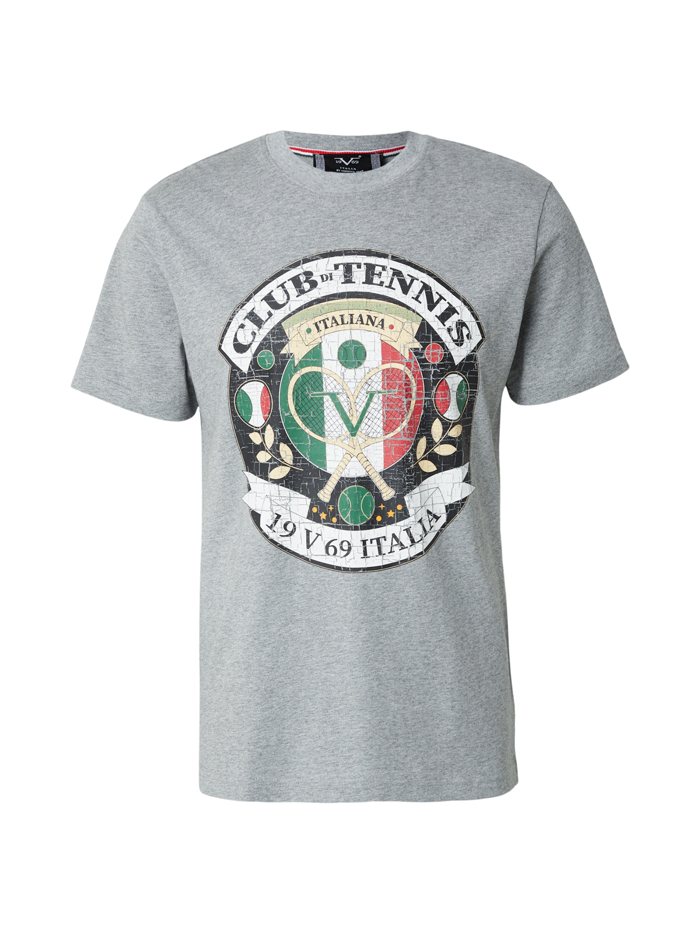 19V69 ITALIA Shirt 'Rafael Big Tennis' in Grey: front