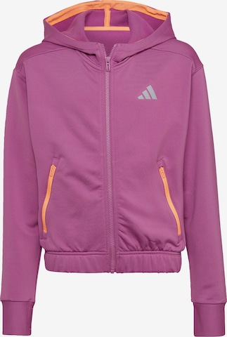 ADIDAS PERFORMANCE Athletic Zip-Up Hoodie in Pink: front