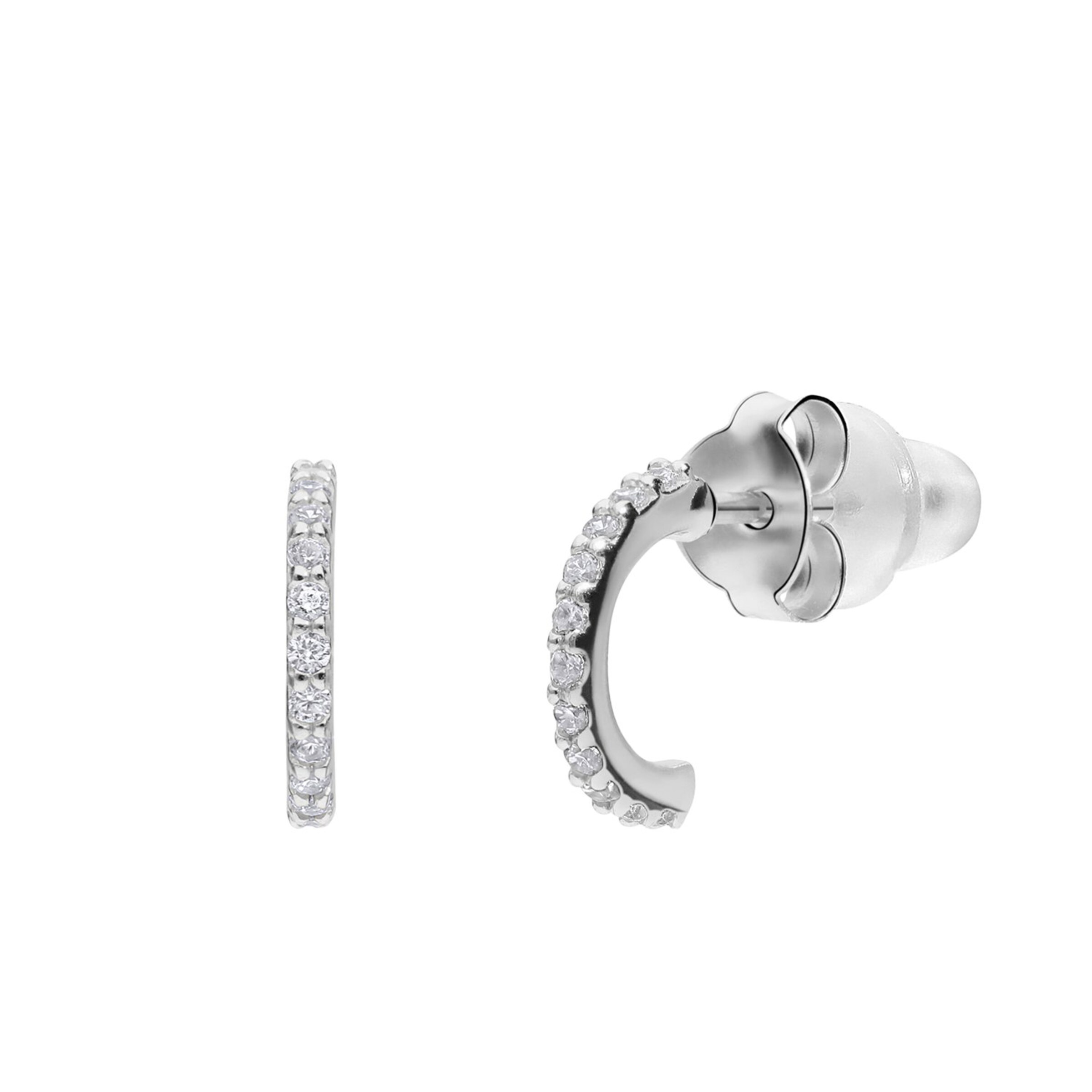 Boucles d'oreilles Lucardi en argent : devant