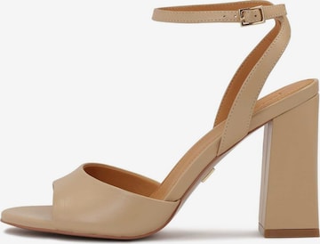 Kazar Strap Sandals in Beige: front