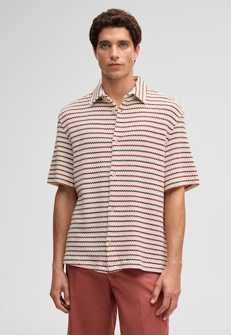 STRELLSON Comfort fit Button Up Shirt 'Colin' in Beige