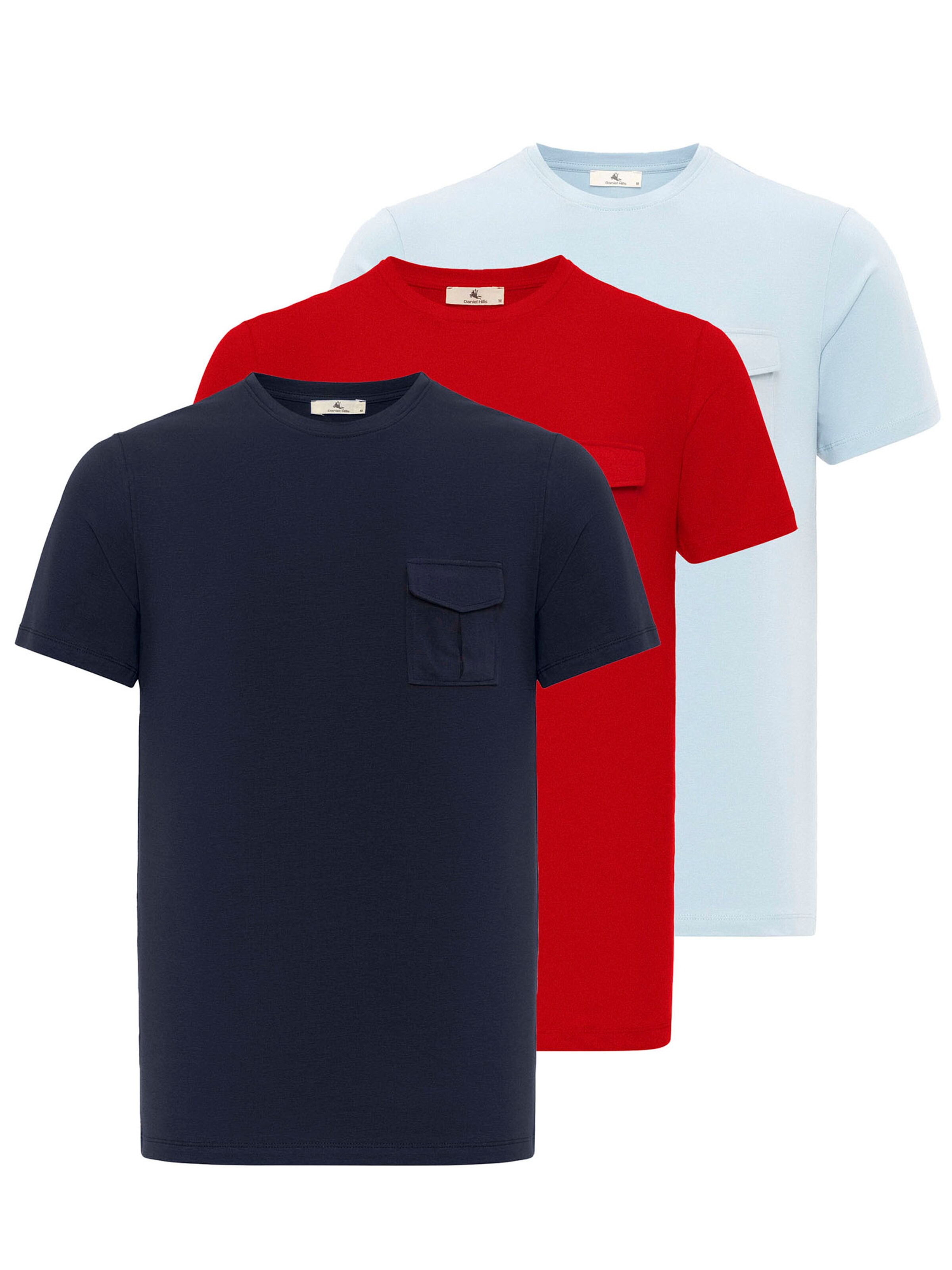 Tricou de la Daniel Hills pe albastru: față