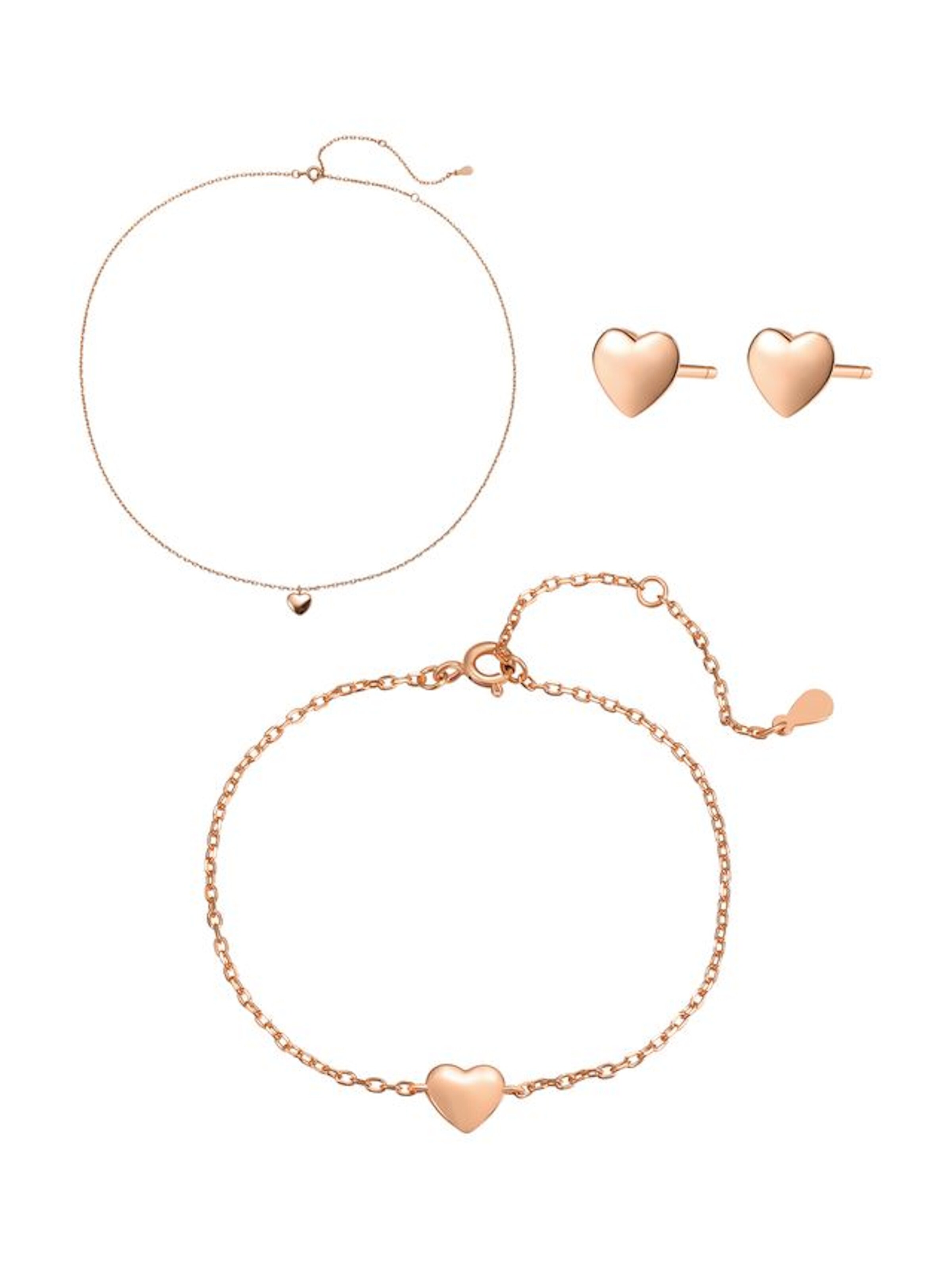Hey Happiness - Conjunto de joyería 'Pure Love' en oro: frente