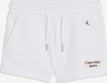 Calvin Klein Jeans Regular Trousers in White: front