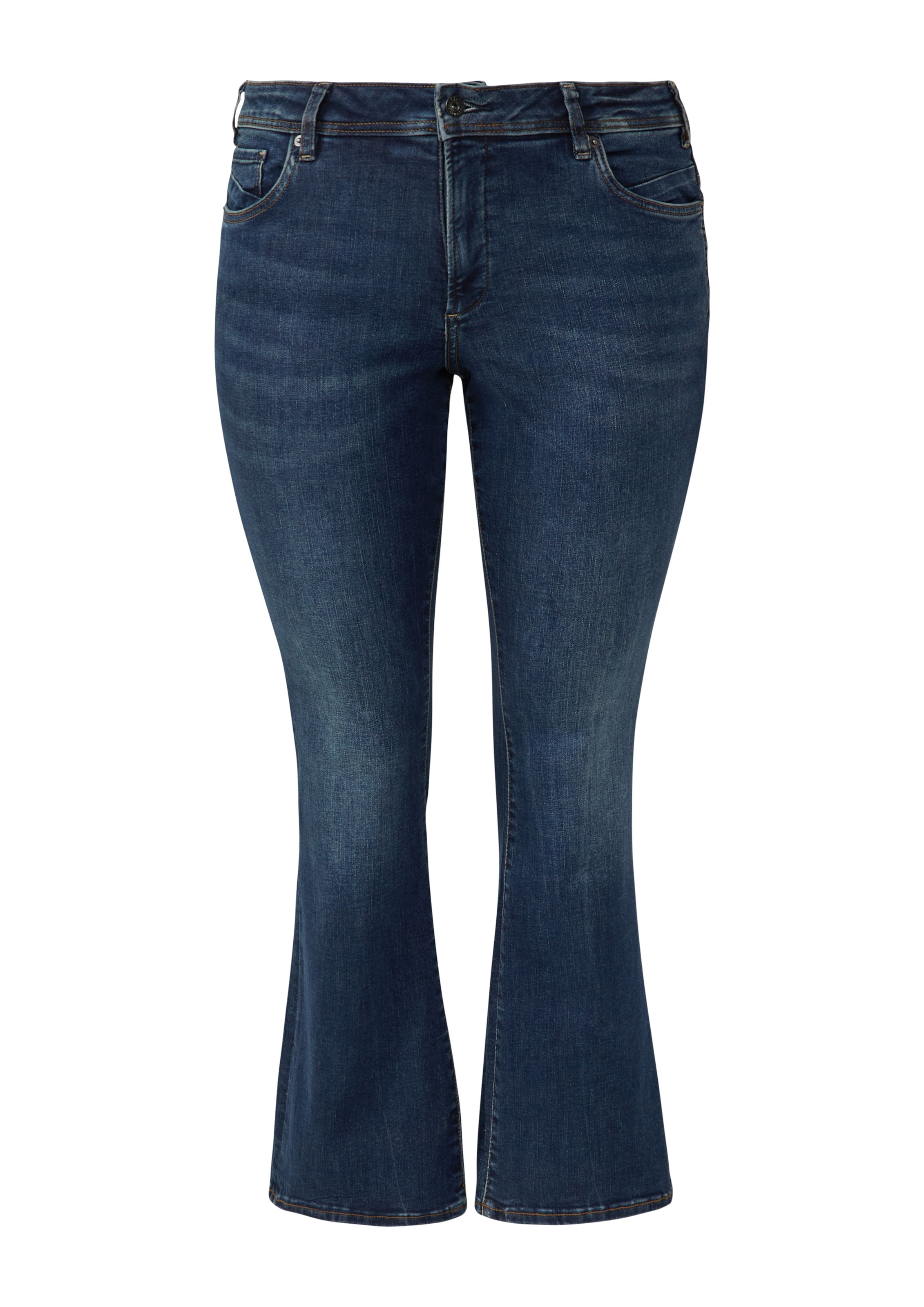 QS Flared Jeans in Blauw: voorkant