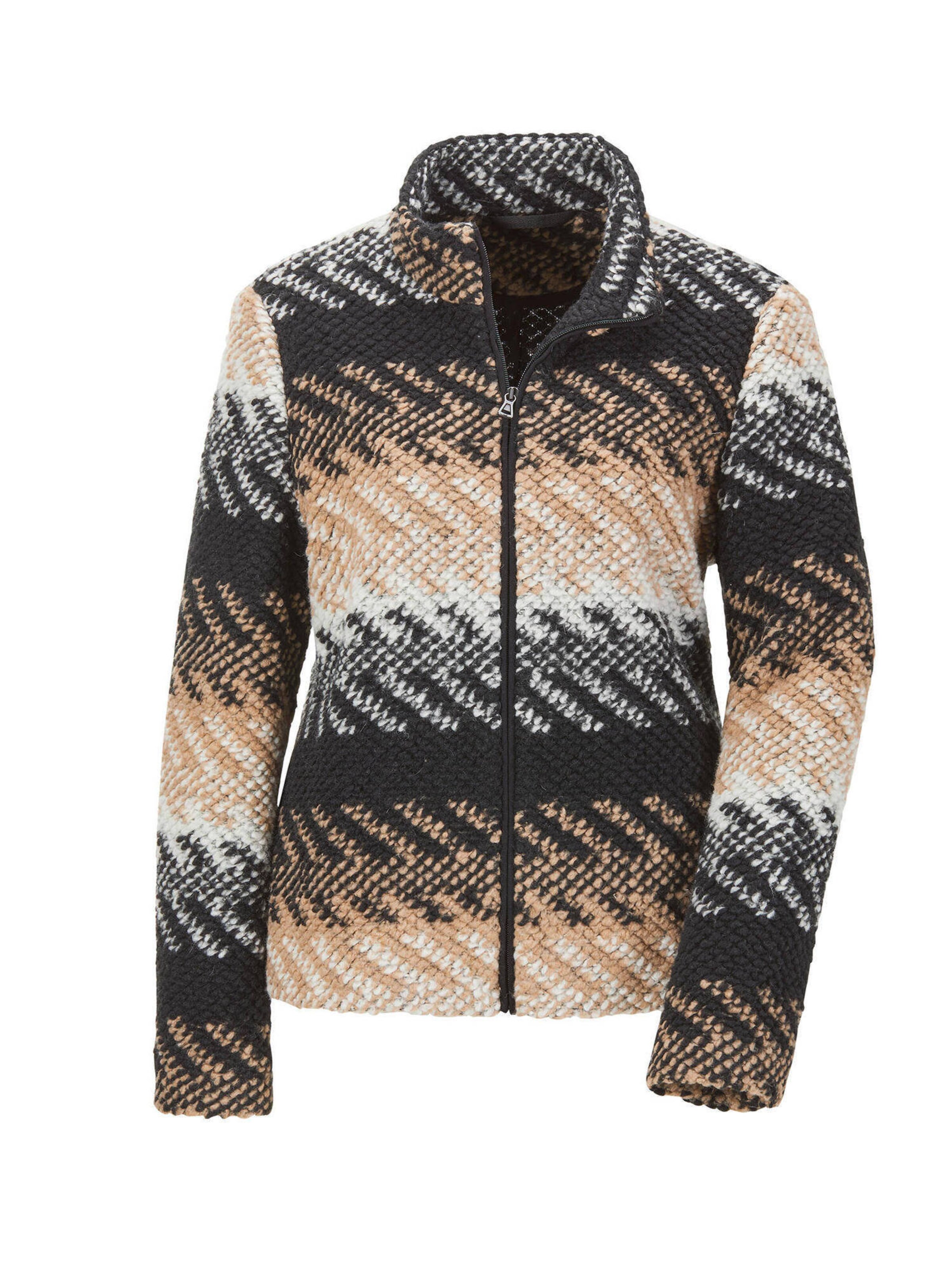 Goldner Gebreid vest in de kleur Camel / Lichtgrijs / Zwart, Productweergave