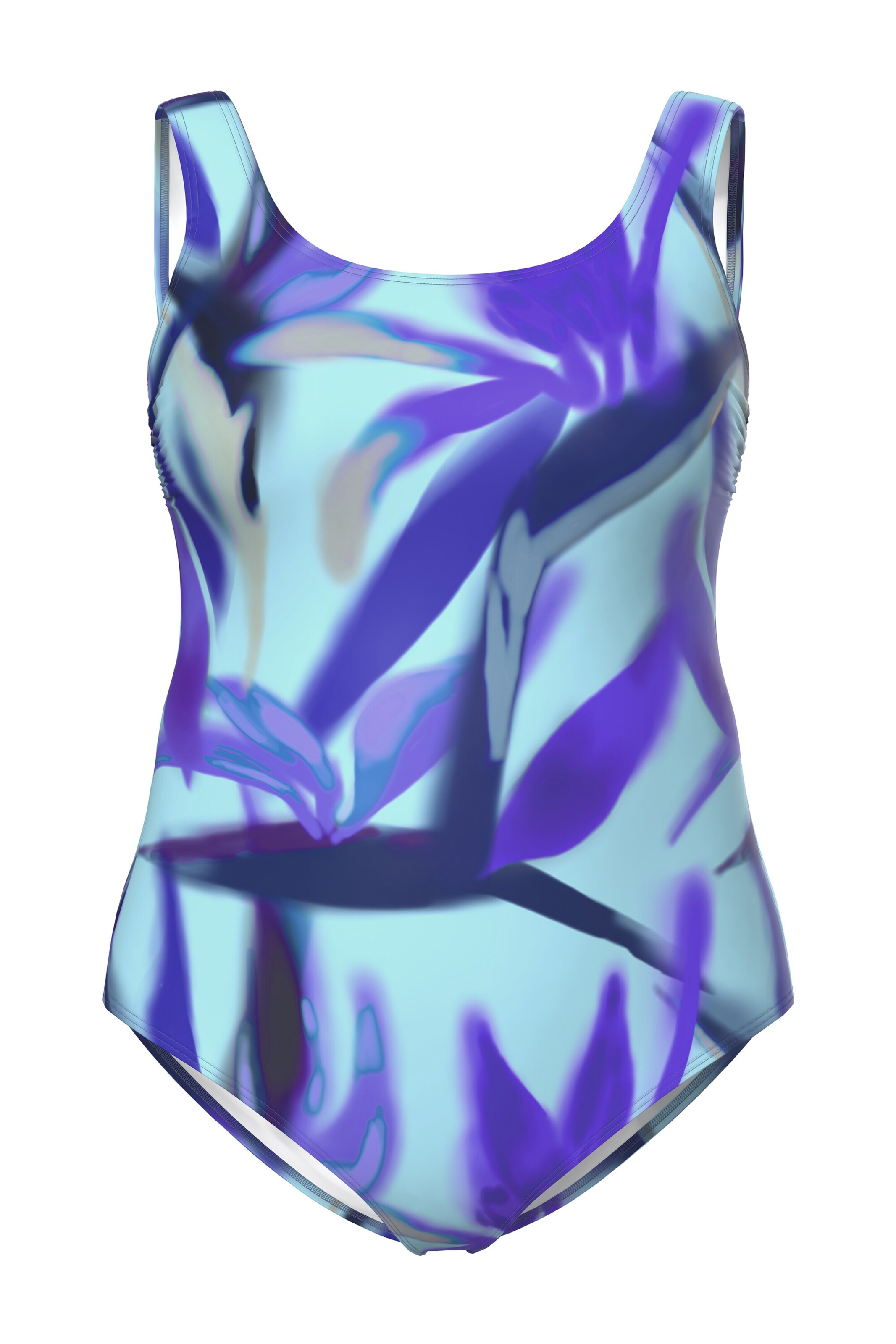Ulla Popken T-shirt Swimsuit in Blue: front