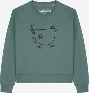 Felpa 'Le poulet ' di Watapparel in verde: frontale