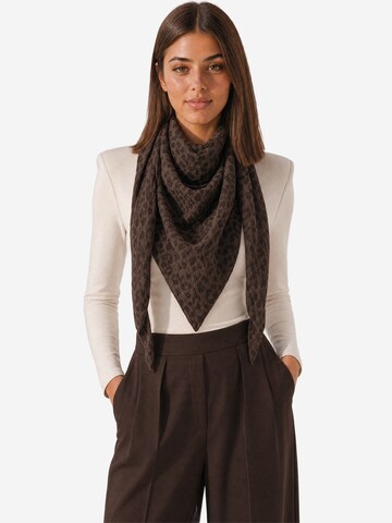 Seasons of April Shawl in Brown: front