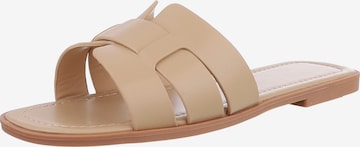 Ital-Design Pantolette in Braun: Vorderseite