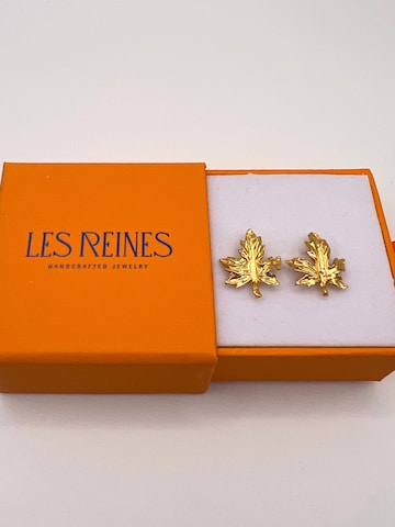 Les Reines Kolczyki 'Petite Leaf' w kolorze złoty
