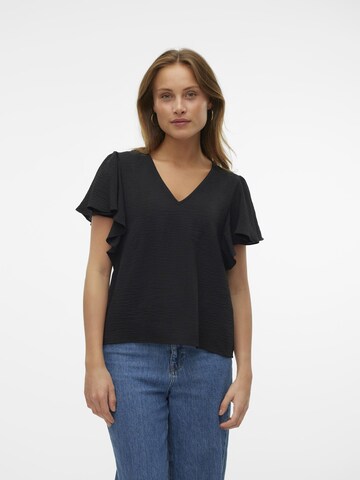 VERO MODA Blouse 'ALVA' in Zwart: voorkant