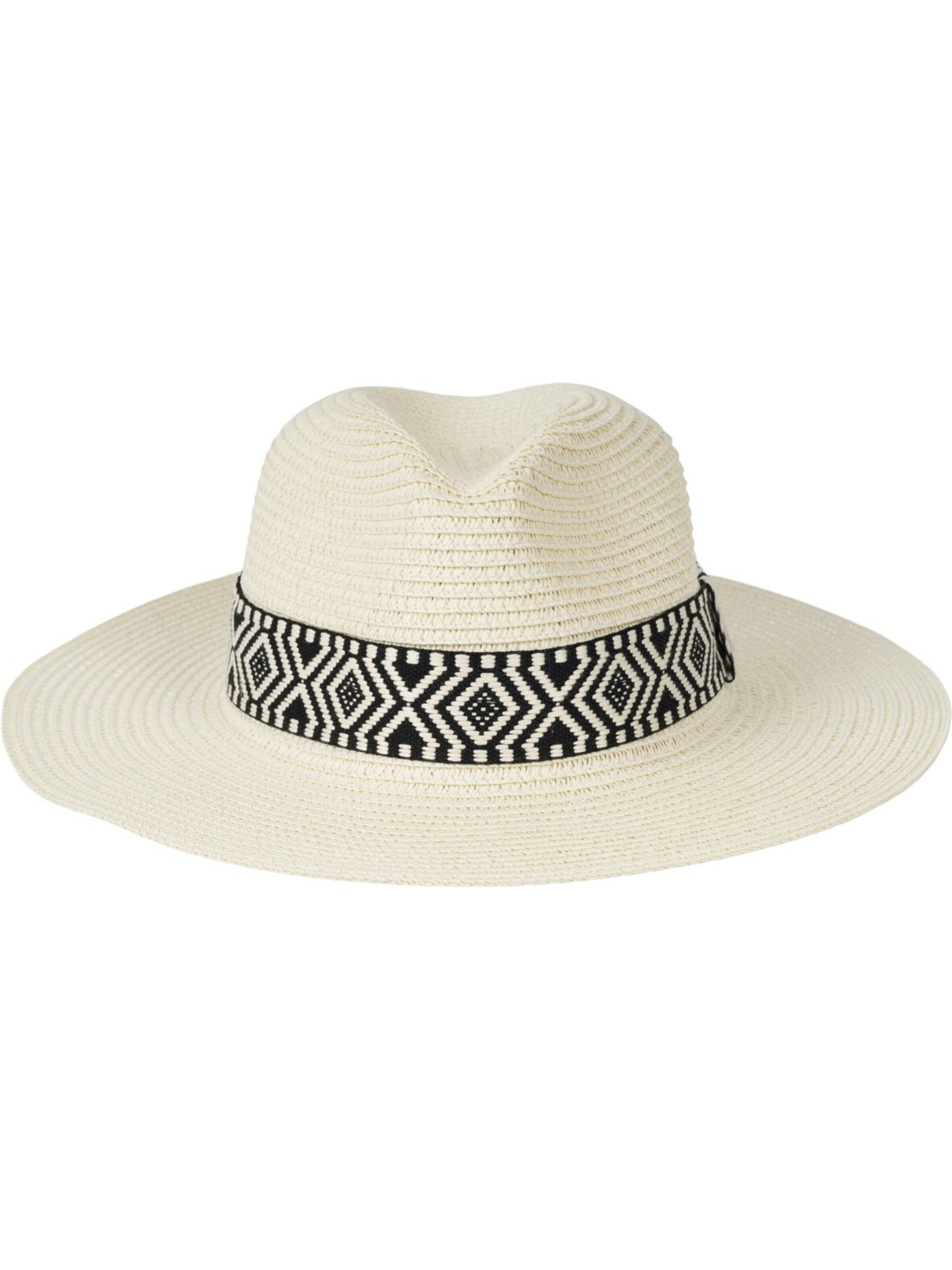 styleBREAKER Hat 'Panama Strohhut Hutband Azteken Muster' in Beige