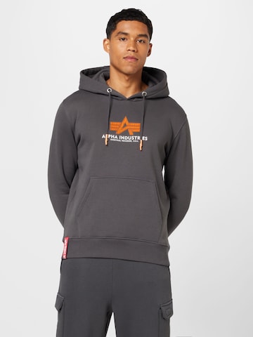 ALPHA INDUSTRIES Sweatshirt in Grijs: voorkant