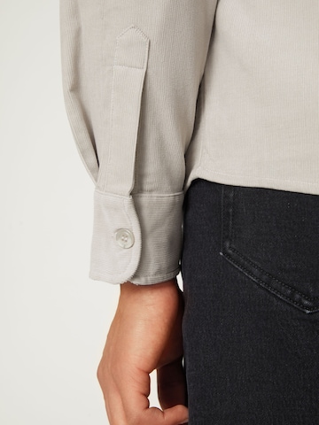 DAN FOX APPAREL Regular fit Button Up Shirt 'Eddi' in Grey