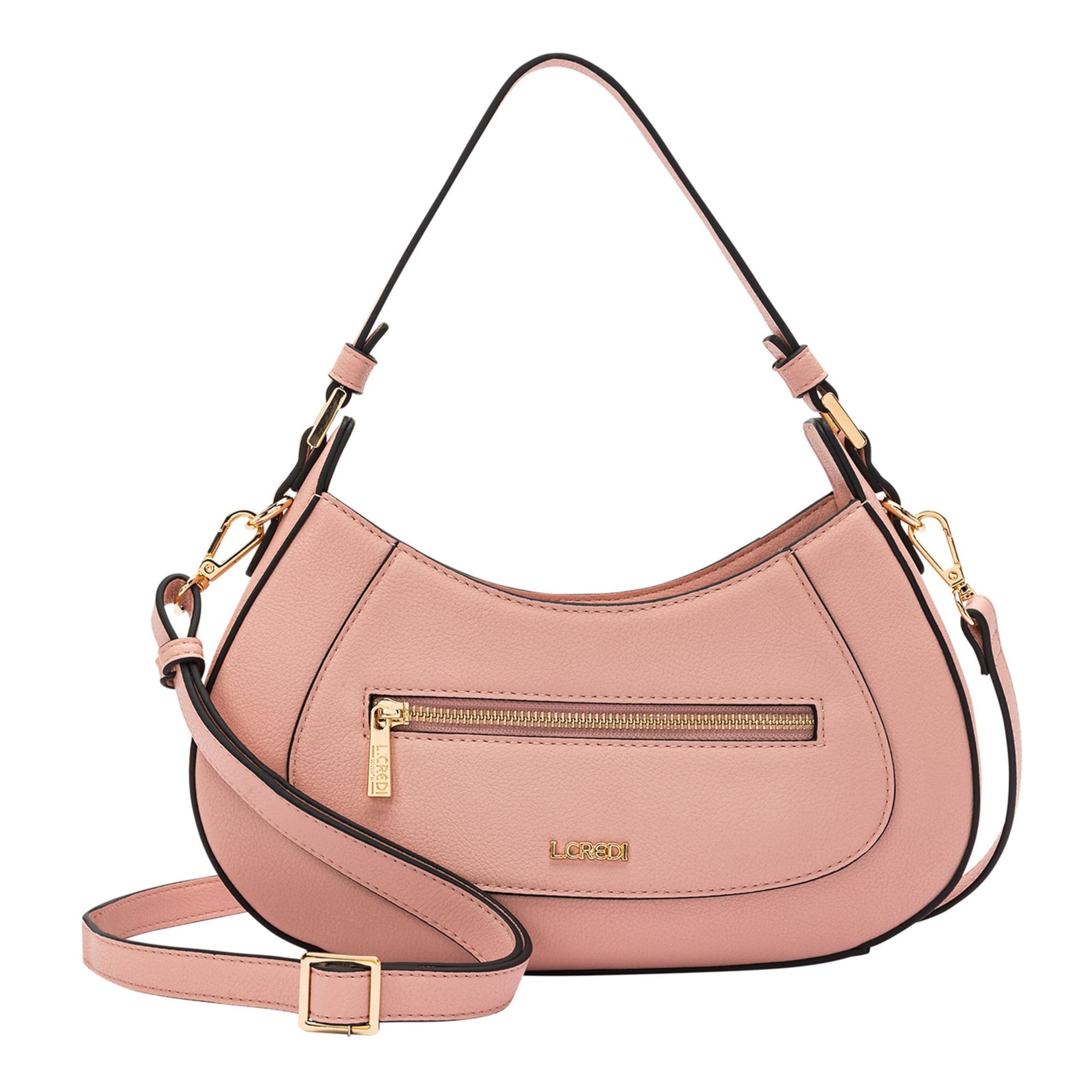 Borsa a spalla 'Odelia' di L.CREDI in rosa: frontale
