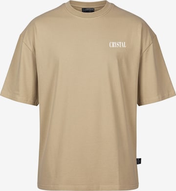 Crystal Paris Shirt 'Face' in Brown: front