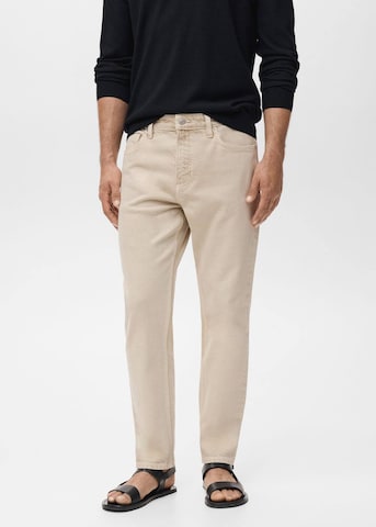 MANGO MAN Tapered Jeans 'Ben' in Beige: Vorderseite