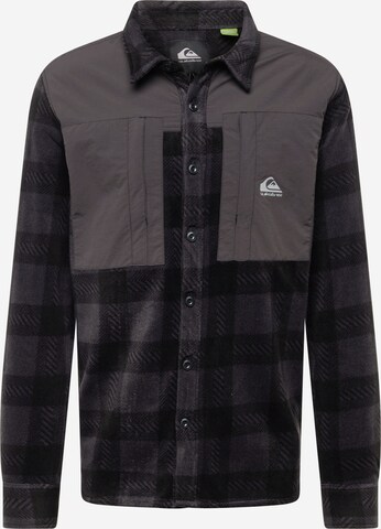 QUIKSILVER Athletic button up shirt 'SUMMIT RUN' in Grey: front