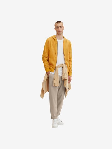 TOM TAILOR Zip-Up Hoodie in Yellow