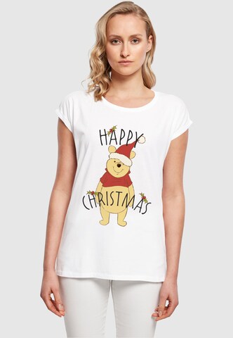 Maglietta 'Winnie The Pooh - Happy Christmas Holly' di ABSOLUTE CULT in bianco: frontale