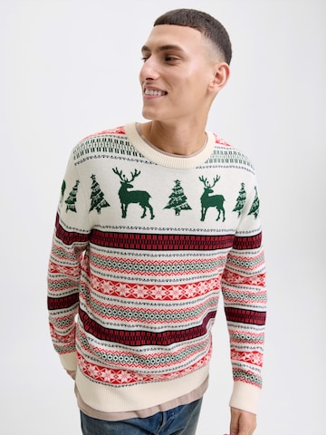 JACK & JONES Tröja 'JJXMAS NOEL' i grön