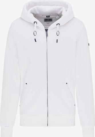 DreiMaster Maritim Zip-Up Hoodie in White: front