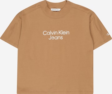 Calvin Klein Jeans قميص بـ بيج: الأمام