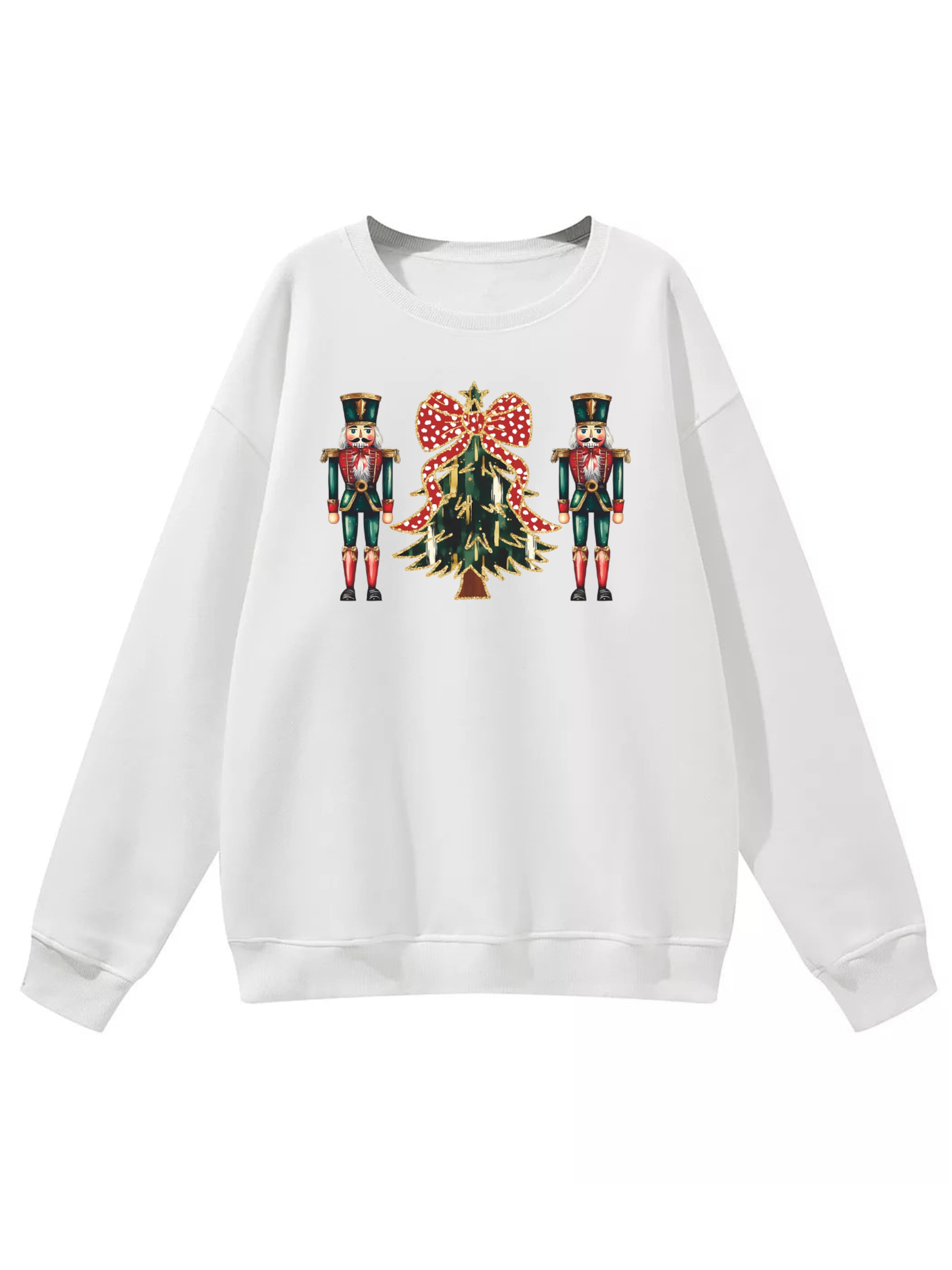 Pullover 'Women's Oversized Sweatshirt with Christmas Print, Warm Fleece Blend' di GORHEY in bianco