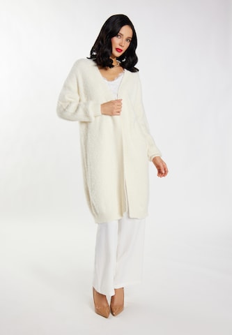 faina Gebreid vest in Wit: voorkant