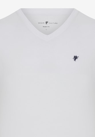T-Shirt 'Barrow' DENIM CULTURE en blanc