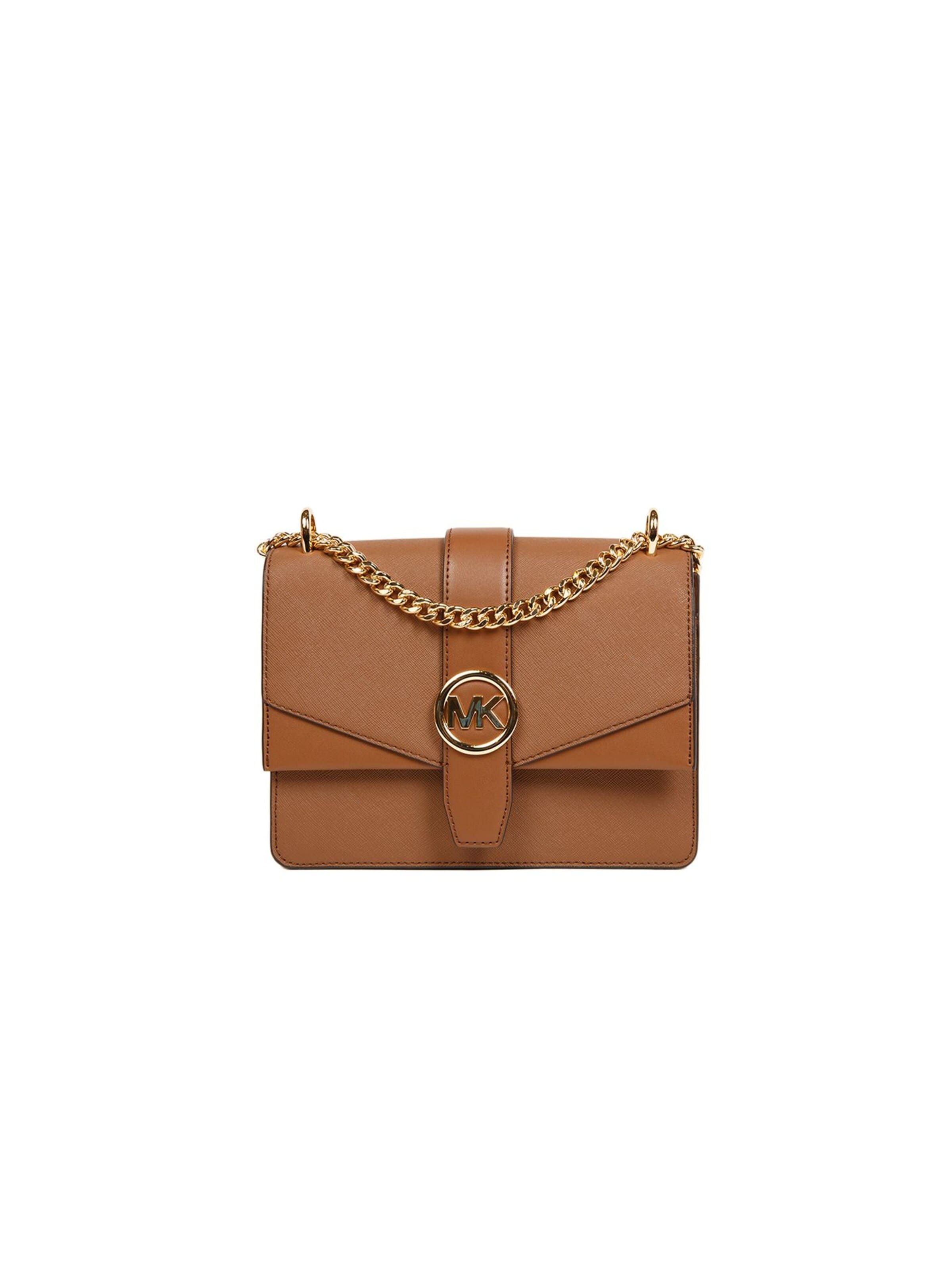 Michael Kors - Bolso de hombro 'Greenwich Small Flap Crossbody Bag' en marrón: frente