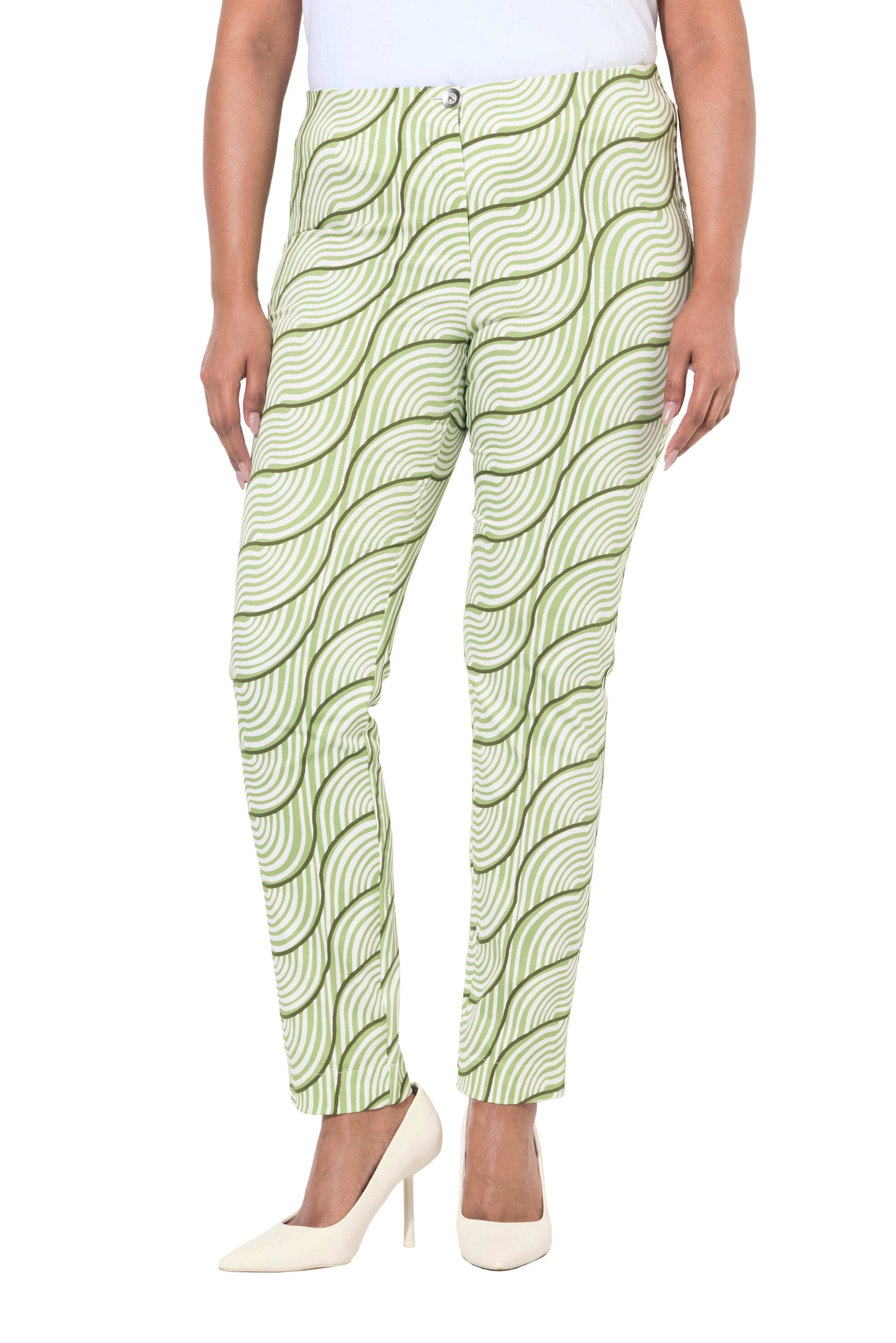 Ulla Popken Slimfit Hose in Grün: Vorderseite