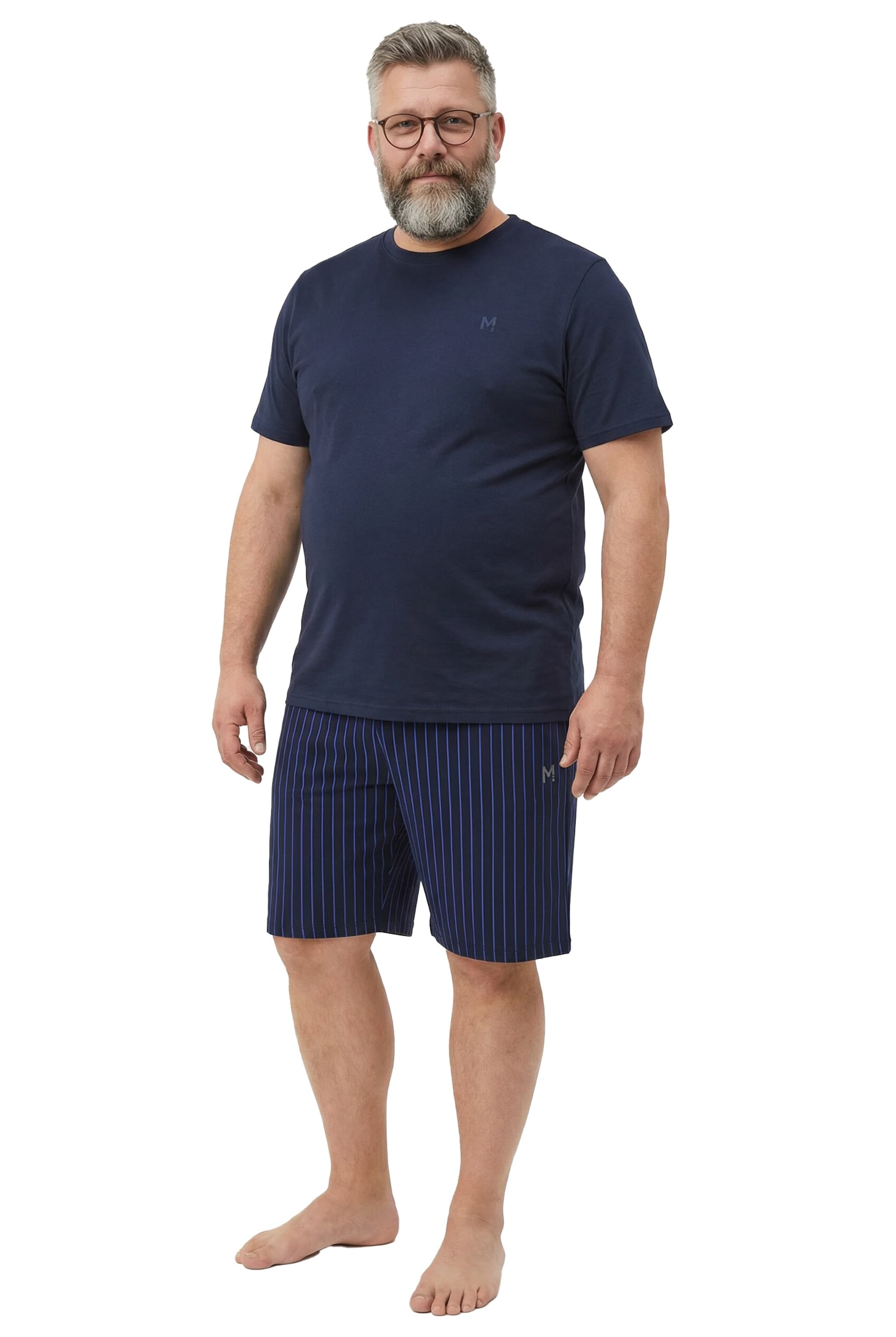 Men Plus Pyjama in Blau: Vorderseite