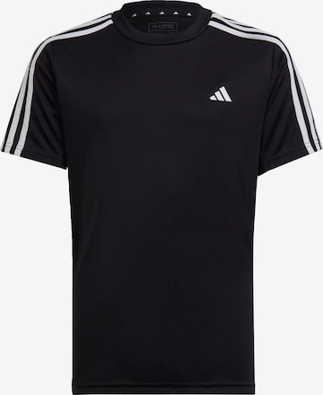 ADIDAS SPORTSWEAR Performance Shirt 'Train Essentials Aeroready 3-Stripes -Fit' in Black: front