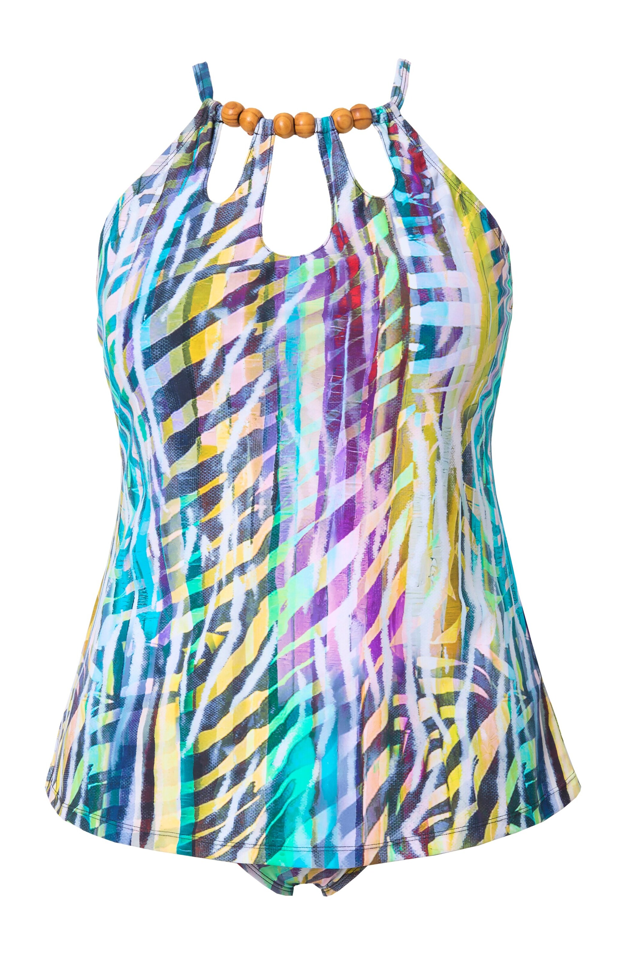 Ulla Popken High neck Tankini in Mischfarben: Vorderseite