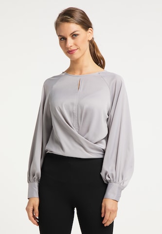 usha BLACK LABEL Blouse in Grijs: voorkant