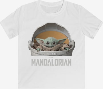 F4NT4STIC Shirt 'Star Wars The Mandalorian Baby Yoda Pod' in White: front