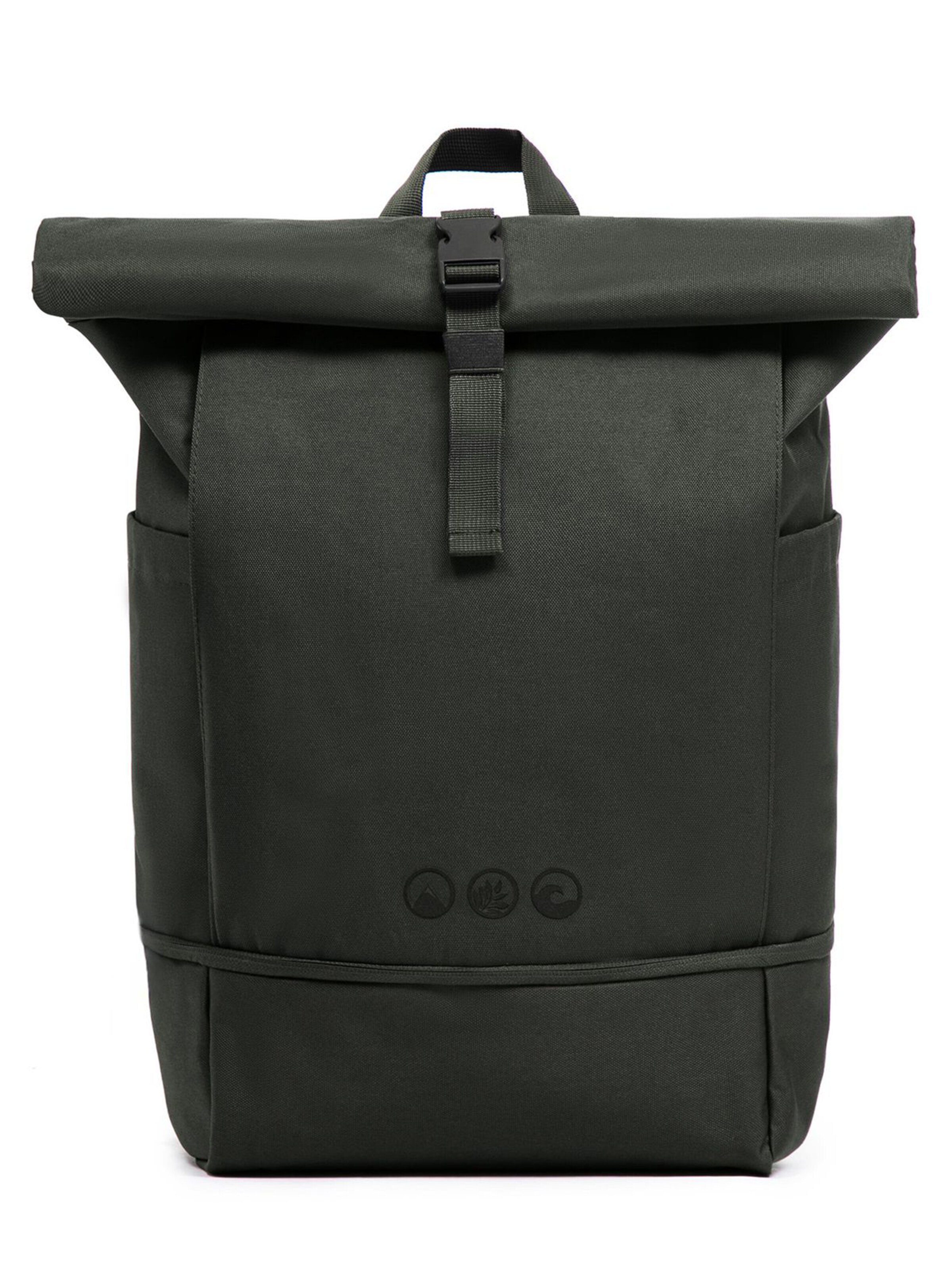 SONS OF ALOHA Backpack 'XL Rolltop Rucksack NALU Sporttasche 15 Zoll mit Schuhfach' in Green: front