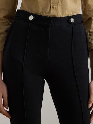 Lauren Ralph Lauren Bootcut Hlače | črna barva
