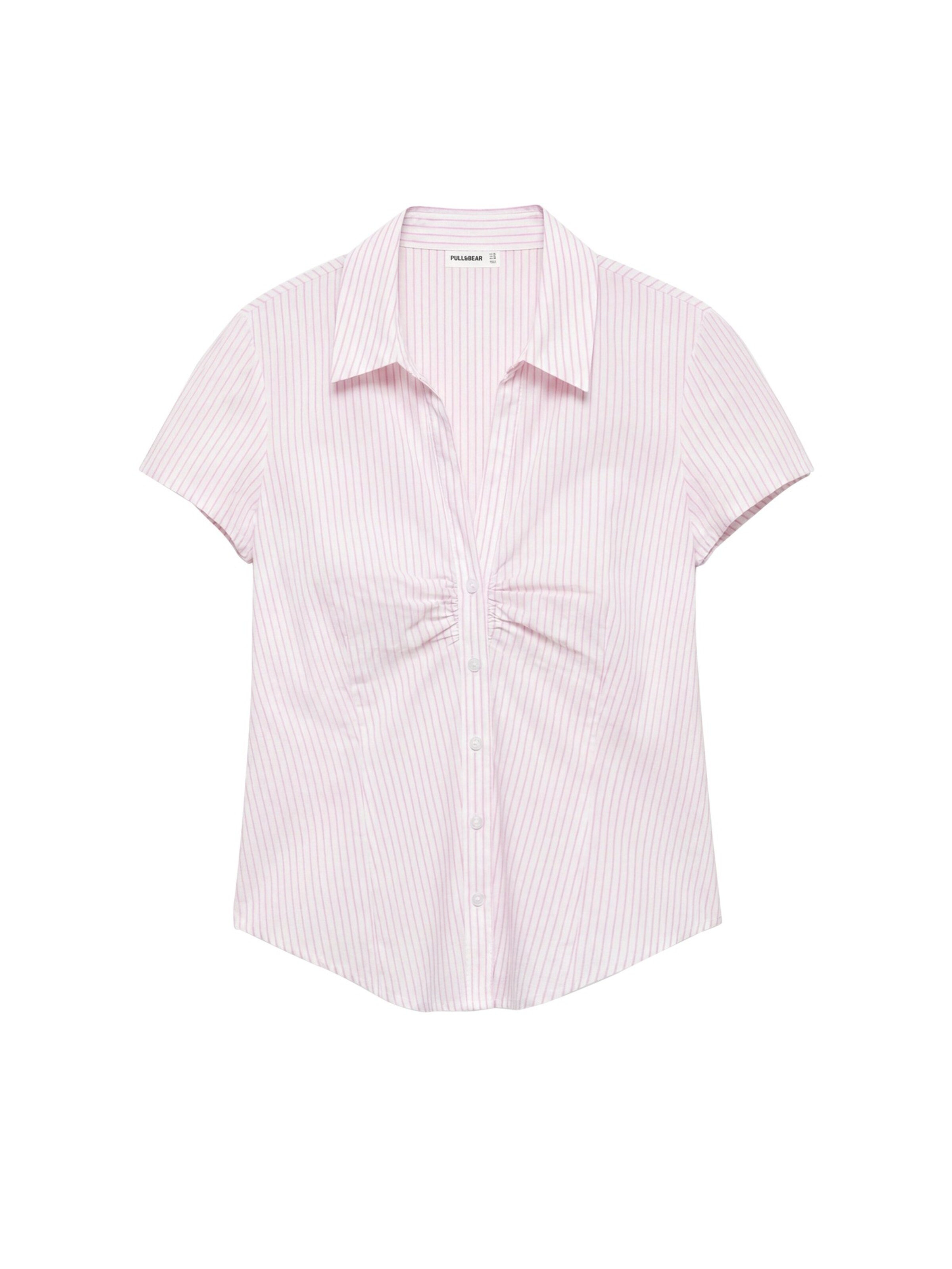 Pull&Bear Blouse in XS in Dusky pink / White, Item view