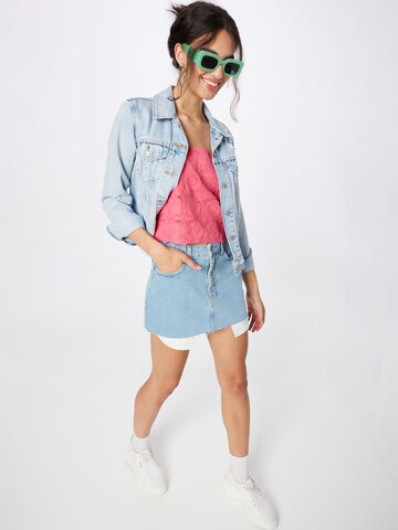 River Island - Top de punto en rosa