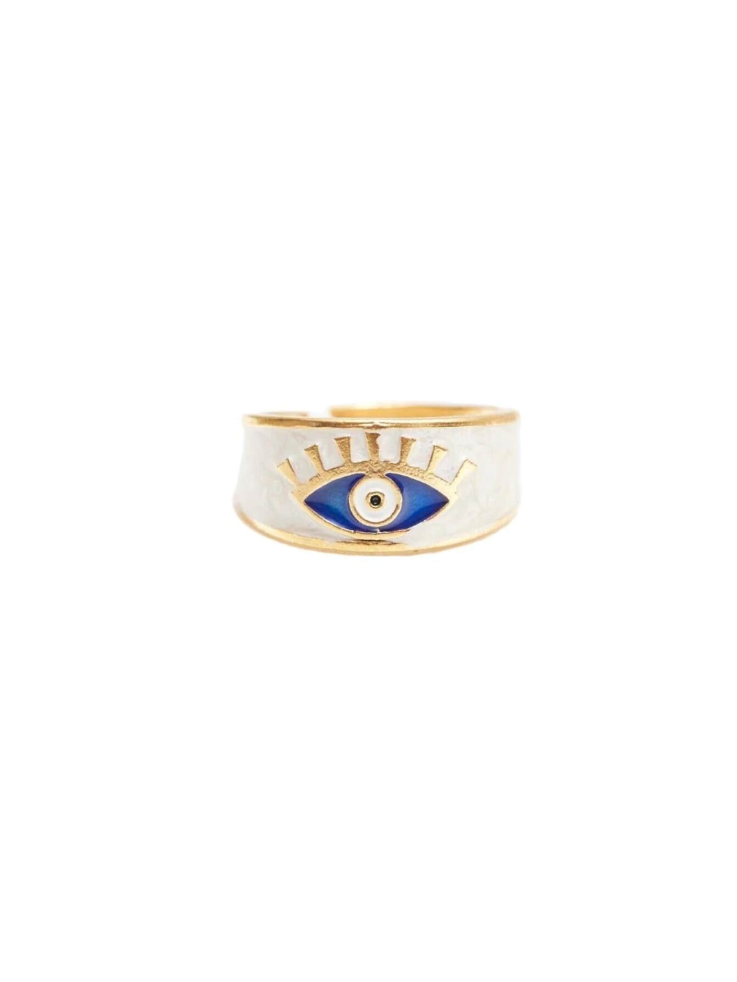 Bague 'Eye of Aegean' Les Reines en or : devant