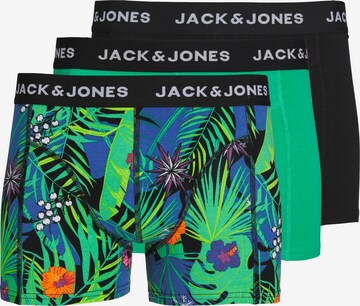 JACK & JONES Boxerky 'FLOWER' – zelená: přední strana