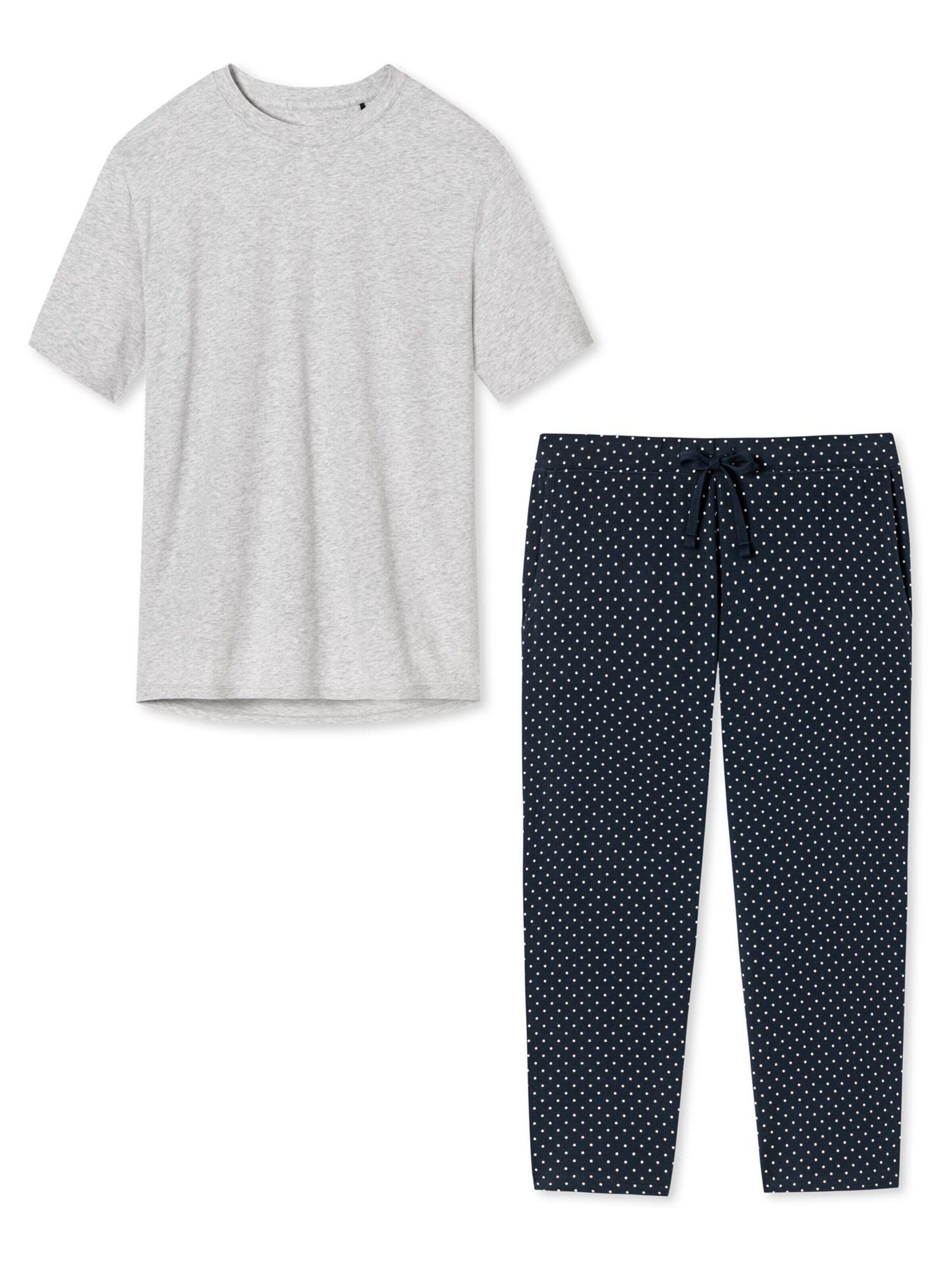 SCHIESSER Pyjama 'Cotton' in Blauw: voorkant
