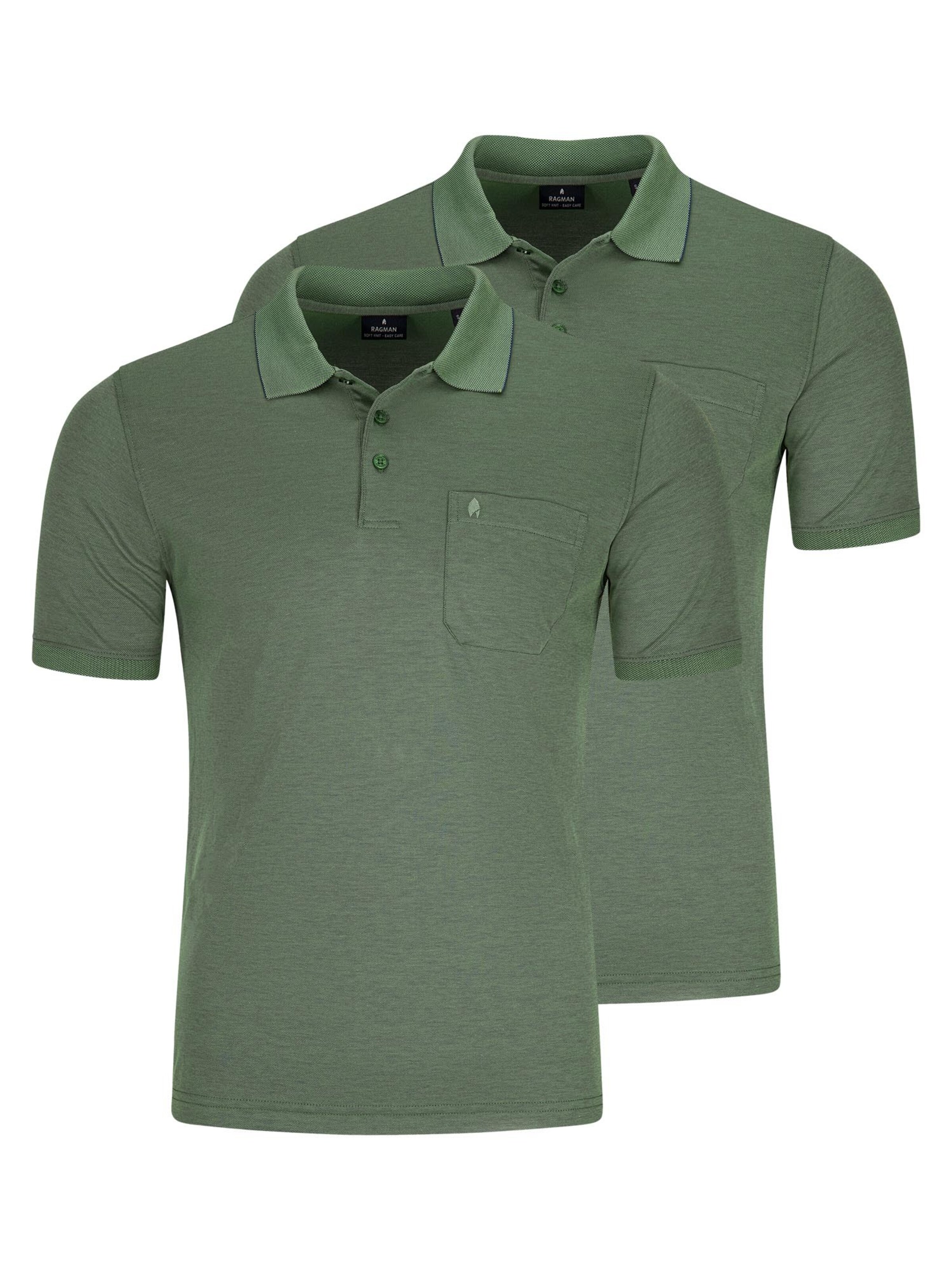 Ragman Shirt 'Basic' in Green: front