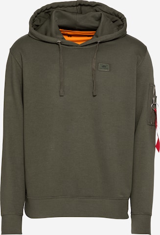 ALPHA INDUSTRIES Sweatshirt 'X-Fit' i grön: framsida